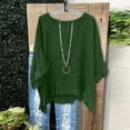 thumbnail image 2 of hlysgo Women's Batwing Sleeve Tunic Tops V Neck Double Ruffle Trim Boho Blouse Casual Loungewear Home Vacation Shirts Army Green,2xL, 2 of 5