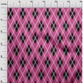 thumbnail image 2 of oneOone Georgette Viscose Pink Fabric Argyle Check Print Fabric By The Yard 42 Inches Wide, 2 of 4