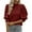 Wine, variant on qolati Womens 2024 Summer Short Sleeve Blouse Trendy Ruffle Puff Sleeve Mock Neck Tunic T Shirts Casual Loose Fitted Going Out Basic Tops