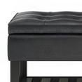 thumbnail image 7 of Simpli Home Cosmopolitan 44" Transitional Rectangle Ottoman Bench in Black Faux Leather, 7 of 7