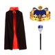 thumbnail image 3 of Disfraz de rey para niños, disfraz de rey, sombrero de rey para fiesta temática navideña. Azul, 3 of 8
