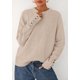 thumbnail image 4 of Suéter PRETTYGARDEN Cuello Redondo con Botones en las Mangas Beige XL, 4 of 8