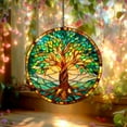 thumbnail image 3 of Tree of Life GLASS SUNCATCHER Celtic Tree Of Life Window Hanging Gift for Her Wildlife Tree of Life Memorial Gift Remembrance Gift, 3 of 8