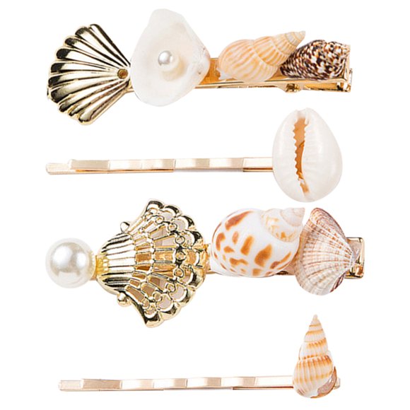 Bangcool 4PCS Hair Clip Fashion Seashell Decor Hair Barrette Bobby Pin for Women Girls
