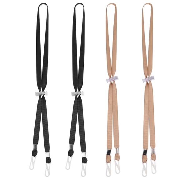 Toyvian Mask Strap Face Masks Lanyard Black 4PCS Durable Metal Fastener