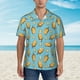 thumbnail image 2 of Fotbe Lemon Ice Cream Camisa Hawaiana para Hombre Unisex – Camisa Casual de Verano con Botones de Manga Corta de Algodón y Lino,Medium, 2 of 7