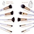 thumbnail image 2 of Juego de brochas de maquillaje de 10 Uds., brochas profesionales con mango de mármol, cerdas sintéticas naturales suaves y sin olor, color blanco Feliz Sencillez, 2 of 5