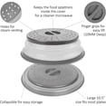 thumbnail image 5 of Microwave Cover For Food, Microwave Splatter Cover, Collapsible Microwave Splash Guard Lid and Food Strainer, Free, 10.5 Inch, Grey, 5 of 5