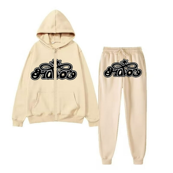 CONZONE Mens 2 Piece Sweatsuits Casual Men's Jogging Tracksuit Set Letter Graphic Y2K Cardigan Hoodie Sweatpants Sweat Suit for Men Warm Fall Winter Athletic Track Suit Outfits