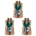 thumbnail image 2 of Traje de Baño Advancent Espalda Abierta Acolchado Impreso Verde + Flor Negra L 3Conjunto, 2 of 6