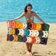 thumbnail image 4 of Toalla de playa 2 en 1, toalla extragrande de fibra fina que se transforma en una mochila de almacenamiento., 4 of 5