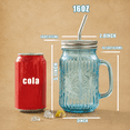 thumbnail image 3 of 16 Ounce Blue Mason Drinking Jars with Lids and Straws, 6 Pack, 3 of 9