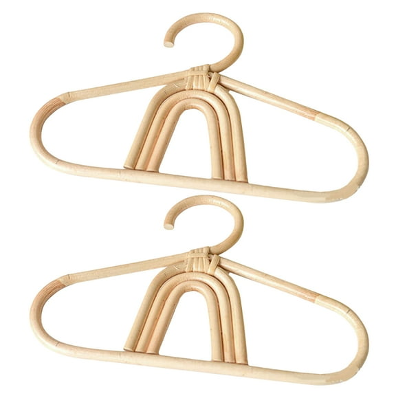HEATSHAKING Kids Hangers Rattan 2Pcs 12.6x7.9x0.4In