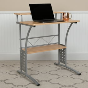 Flash Furniture Contemporary Tempered Red Glass Computer Desk With