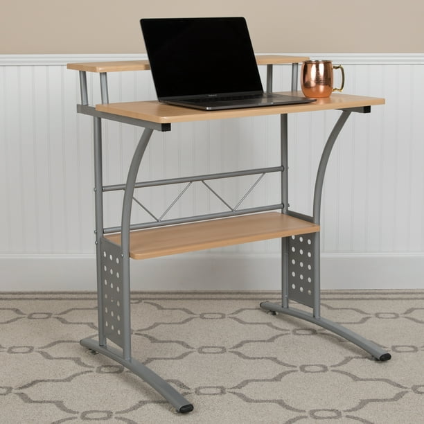 Flash Furniture Clifton Maple Computer Desk With Top And Lower