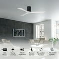 thumbnail image 2 of Matthews Fan Company IR3H-BK-MWH-52 Irene 52" Matte Black Hugger Ceiling Fan with 3 Matte White Blades, Remote and Wall Control, Indoor/Outdoor Damp Rated, 2 of 6