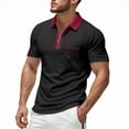 thumbnail image 1 of Men's Short Sleeve Zipper Down Collar Shirt - Gradient Print, Polyester Material, Perfect for Business, Casual & Summer, 1 of 5