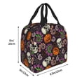 thumbnail image 2 of Bingfone Halloween With Skull Print Lunch Bag Insulated Lunch Box, Small Leakproof Cooler Food Lunch Containers Reusable High Capacity Lunch Tote Bags for Work, Travel, Outdoor, 2 of 5