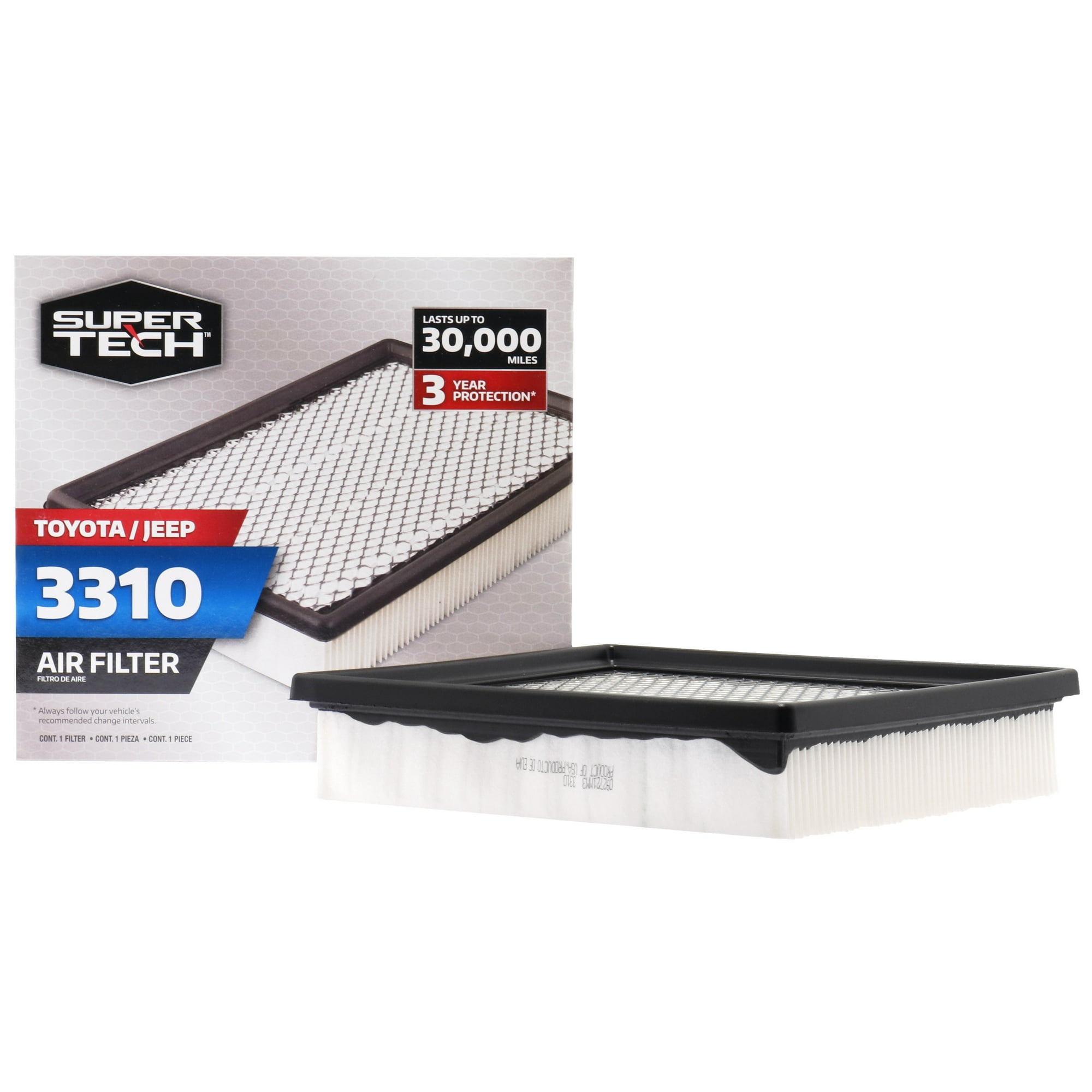 Super Tech Engine Air Filter, 3310, Replacement Filter for Dodge, Jeep, Lexus and Toyota Fits select: 2019-2023 TOYOTA RAV4, 2012-2023 TOYOTA CAMRY