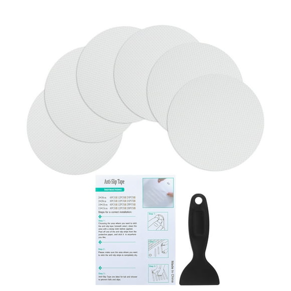 Bathtub Non Slip Stickers, 6 Pack Stickers with Adhesive Decals Scraper for Bath Tub Shower, Clear