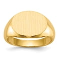 thumbnail image 1 of Solid 14k Yellow Gold 12.5x16mm Open Back Men's Engravable Monogram Signet Ring Band Size 12, 1 of 6