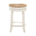 thumbnail image 3 of Pemberly Row 24" Swivel Rush Seat Counter Stool in Antique White, 3 of 4
