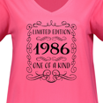 thumbnail image 3 of Inktastic Limited Edition 1986 One of a Kind Women's Plus Size V-Neck T-Shirt, 3 of 4