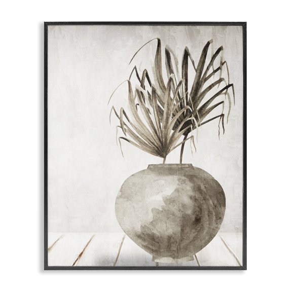 Stupell Industries Eclectic Neutral Palms Still Life Black Framed Giclee Art, 11 x 14, by Kim Allen