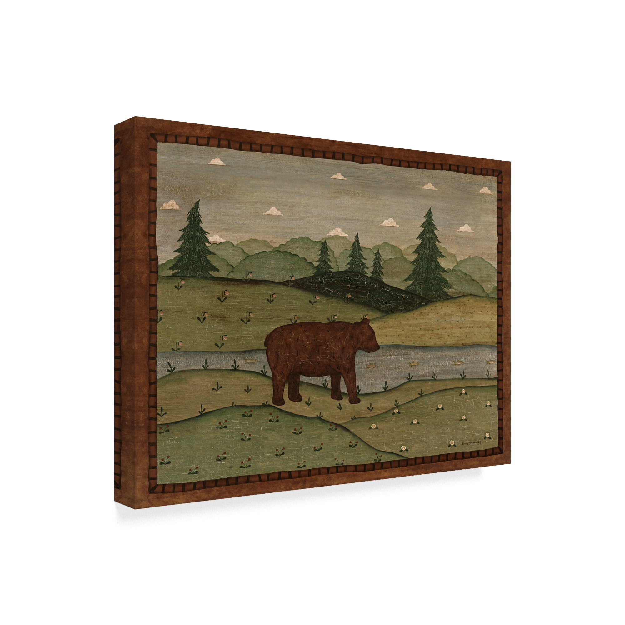Trademark Fine Art 'Folk Bear' Canvas Art by Robin Betterley