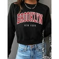 thumbnail image 3 of Liacowi Women's Cropped Sweatshirts Letter Print Crew Neck Long Sleeve Workout Crop Pullovers Fall Winter Casual Loose Fit Tops Streetwear, 3 of 6