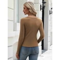 thumbnail image 7 of Zeagoo Women's Long Sleeve Henley T-Shirt Button Ribbed Knit Slim Fit Casual Basic Top Spring Fall Clothes, 7 of 7