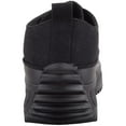 thumbnail image 3 of Womens Easy Lace Up Low Top Canvas Chunky Sole Trainers Sneakers - Black - US 7, 3 of 7