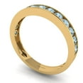 thumbnail image 2 of 0.39 ctw Wedding Band for Women - 14K Yellow Gold Natural Aquamarine Stackable Eternity Ring, 2 of 6