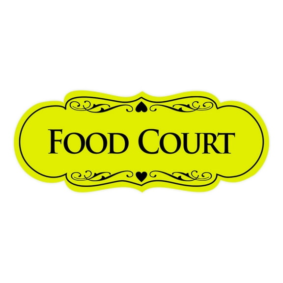 Signs ByLITA Designer Food Court Sign (Yellow / Black) - Large