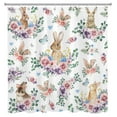 thumbnail image 3 of Easter Rabbit Shower Curtain for Bathroom,Colorful Floral with Butterfly and Eucalyptus Leaf Green Botanical Fabric Shower Curtain with Hooks,Spring Rustic Bathroom Curtains Shower Set, 72x78 inches, 3 of 8