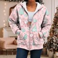 thumbnail image 5 of UngA Womens Christmas Sweatshirt Full Zip Up Hoodie Women Cute Graphic Printed Long Sleeve Fuzzy Sweater Jackets Womens Christmas Hoodie,XXXL, 5 of 7