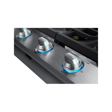 Samsung - 36" Built-In Gas Cooktop with WiFi and Dual Power Brass Burner - Stainless Steel