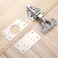 thumbnail image 3 of Lerpwige Durable Cupboard Door Hinge Repair Plate Flat Fixing Brace for Protect Door, 3 of 7