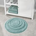 thumbnail image 2 of CPDD Soft Microfiber Polyester Non-Slip Round Spa Mat, Plush Water Absorbent Accent Rug for Bathroom Vanity, Bathtub/Shower - Concentric Circle Design, Machine Washable - Aqua Blue Aqua Pack of 1, 2 of 6