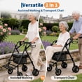 thumbnail image 6 of Foldable Rollator Walkers with Seat for Seniors, 8'' Big Wheels, 300 lb. Weight Capacity, Adjustable Handles and Seat Height, Lightweight Rolling Walker, 6 of 7