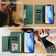 thumbnail image 5 of Crossbody Wallet Case For Samsung Galaxy S26 Ultra, PU Leather Flip with Zipper Pocket, Card Slots & ID Window, RFID Blocking Magnetic Closure Detachable Strap & Kickstand for Women Men,Darkgreen, 5 of 12
