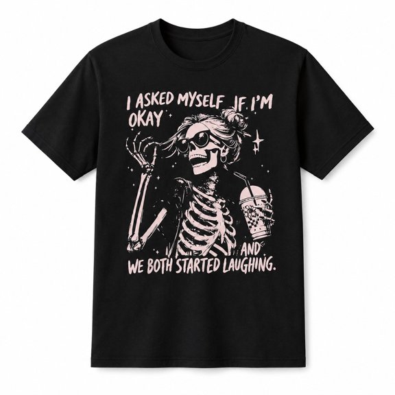 Skeleton Humor Graphic T-Shirt, Unisex Classic Fit Cotton Tee