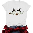 thumbnail image 4 of Htigea Halloween T-Shirts for Women Cute Graphic Short Sleeve Pullover Tops | Cute Ghost Graphic , Casual Crewneck Tee, Party Holiday Costume 2026 01#White M, 4 of 9