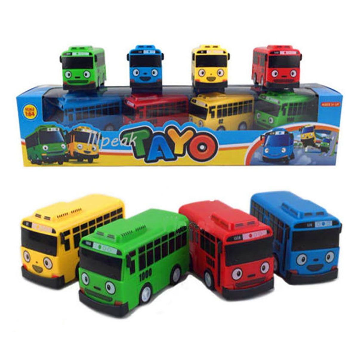 4pcs/Set Cars The Little Bus TAYO Friends Mini Rogi Gani Rani Toy Christmas Gift 