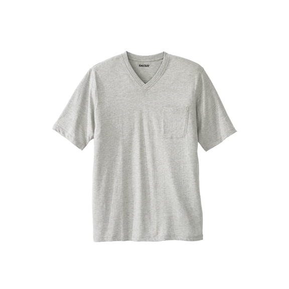 KingSize Men's Big & Tall Shrink-Less Lightweight V-Neck Pocket T-Shirt
