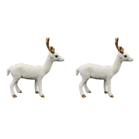 

2 pcs Simulation Deer Toys Mini Deer Model Desktop Decoration Deer Model