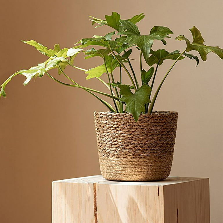 XYAIYT Straw Plant Basket Indoor Woven Plant Pots For Planter Flower Pots  Plant Pot Decoration Floral Baskets Large Capacity Plants Pot for Home  Porch ...