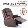 thumbnail image 4 of Wayshire Plush Ergonomic Gaming Chair with Massaging Recliner, Brown, 4 of 10