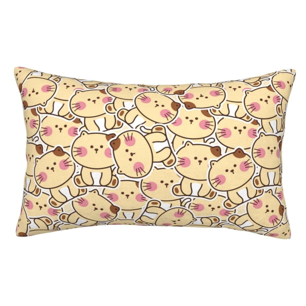 Fotbe Cute Cats 4 Funda de Almohada Decorativa Estilo Occidental, Lujo en Algodón, Fundas para Almohadas King, Cojín Estampado para Decoración del Hogar-20"x30"