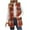 Orange, variant on Womens Vests Outerwear Fashionable Women's Casual Plaid Sleeveless Lapel Winter Coat Cardigan